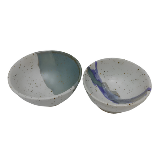 Small Bowl White With Accents
