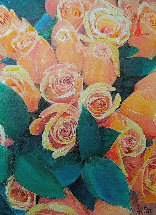 "Smell the Roses" - Mixed Media Art