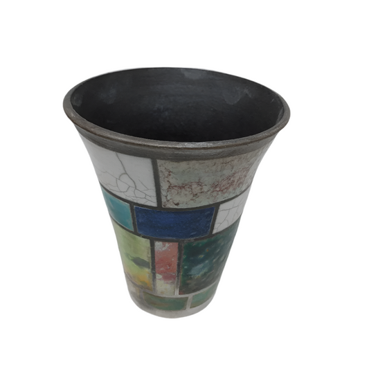 Raku Vase- Multi pattered
