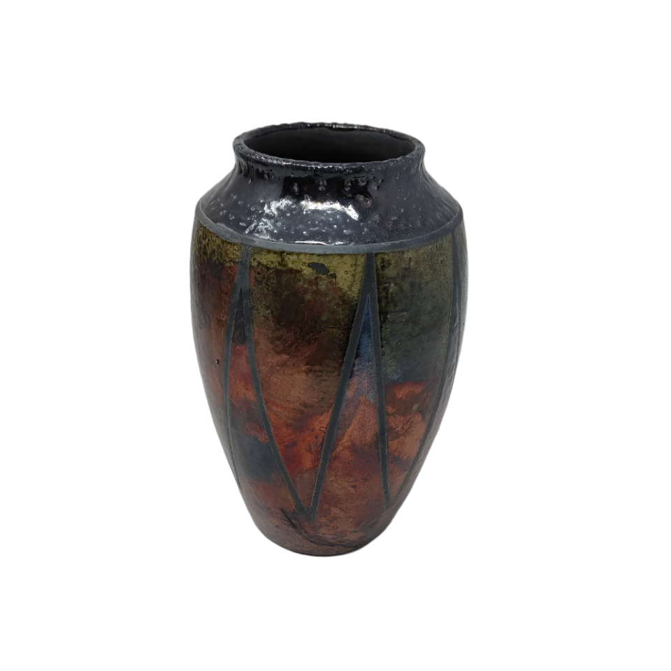 Raku - Green Copper Vase