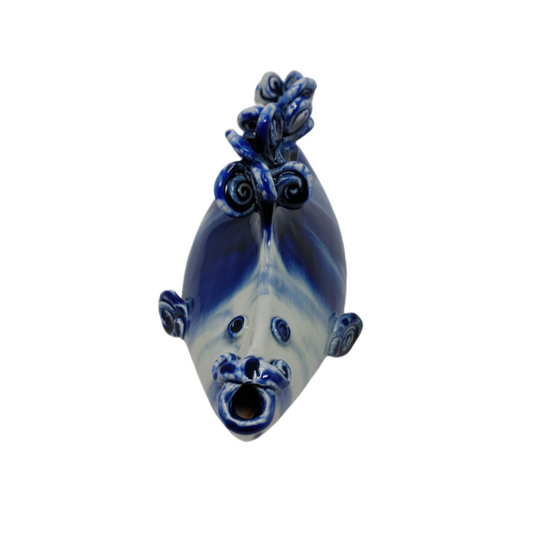 Soda Fired Fish-Dark Blue