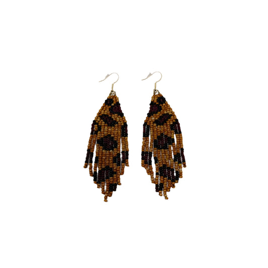 Small Leopard Brown Earrings