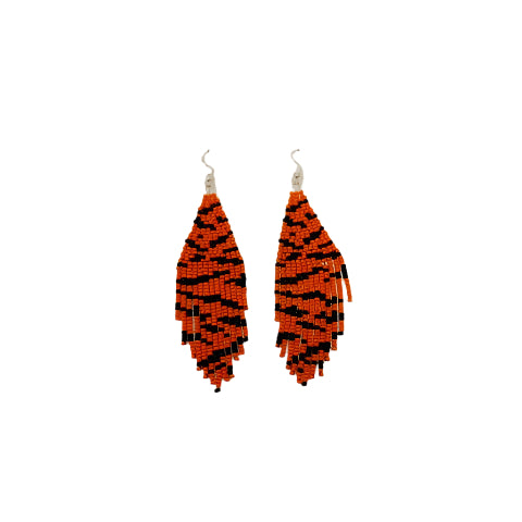 Orange Tiger Earrings