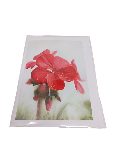 Geranium Droplets - Card