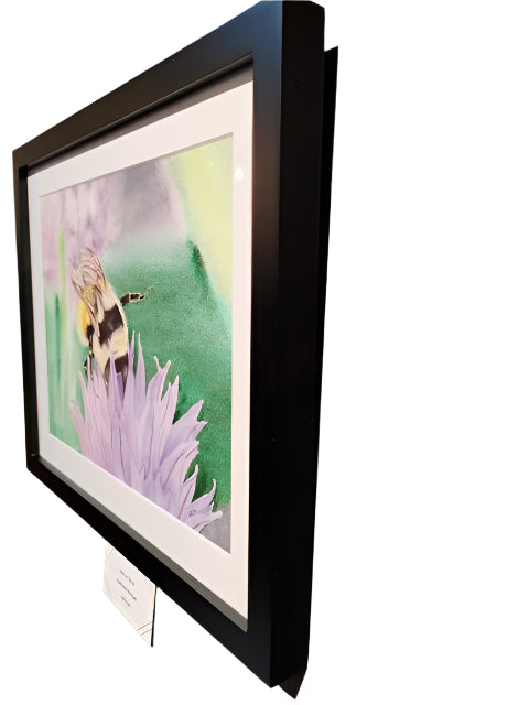 Bee in Chive - Watercolor