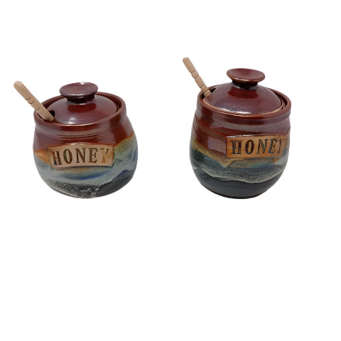 Copper Green Honey Pot