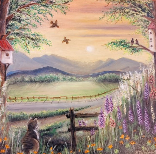Peaceful Sunset - painting