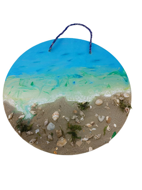 Sandy Beach - painting, mixed media