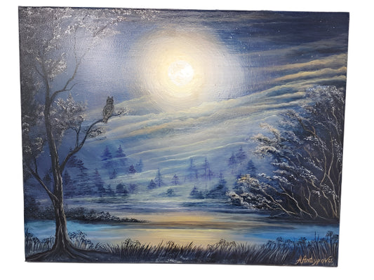 Winter Moon - Painting