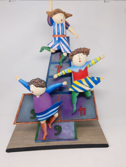 Hop Scotch Children - Sculpture