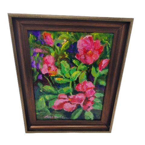Rugosa Roses - Oil on Canva