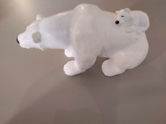 Ceramic Polar Bear With Baby