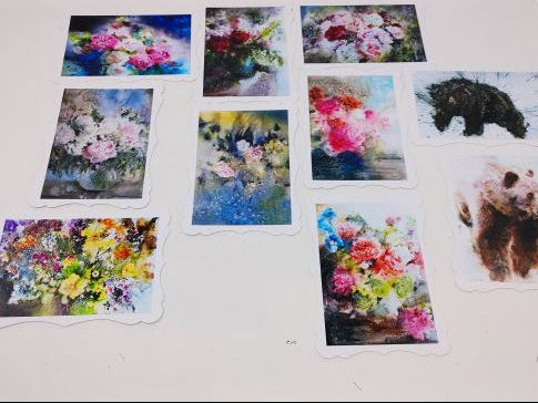 Flowers Cards - Print of Paintings