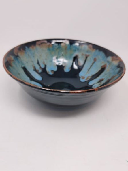 Blue Bowl with Blue and Black Highlights