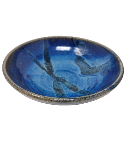 Blue Bowl With Black Highlights