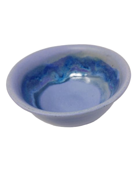 Small Dip Bowl - Lilc w Blue Accent