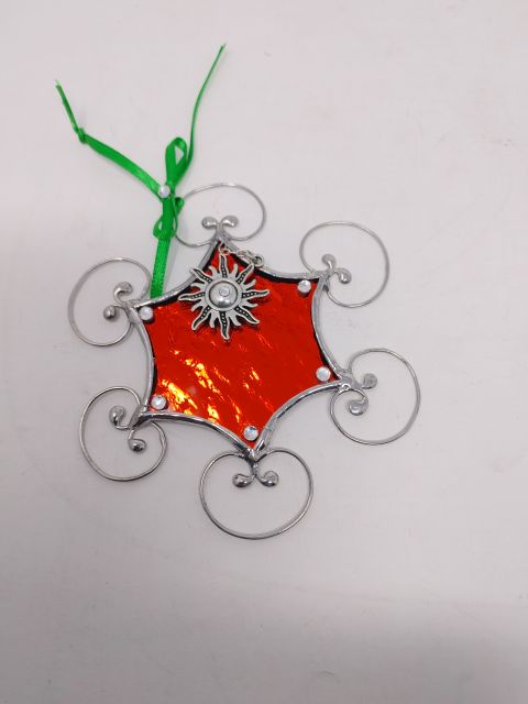 Snowflake - Orange Mirror