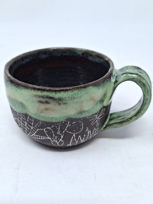 Espresso mug with cactus