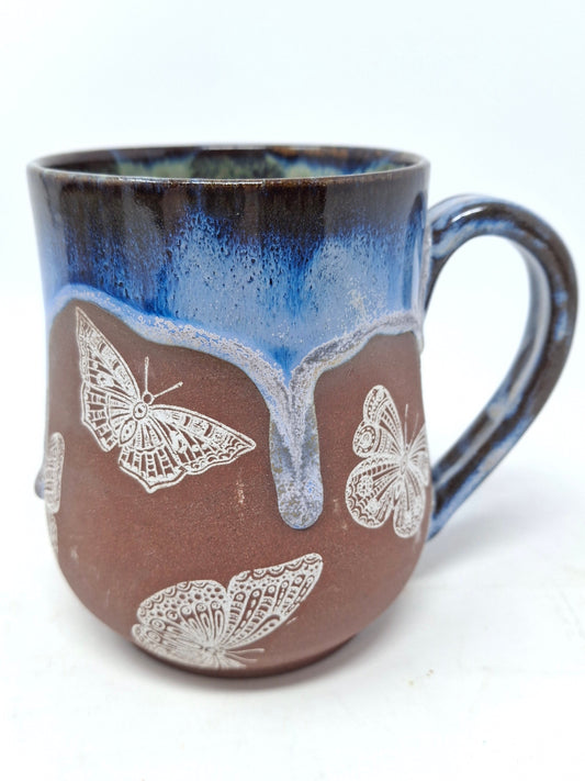 Butterfly Mug with Blue