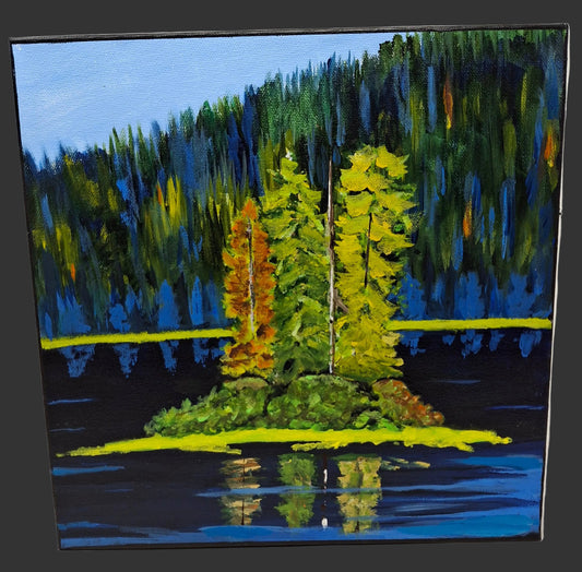 Island in Teapot Lake - Acrylic