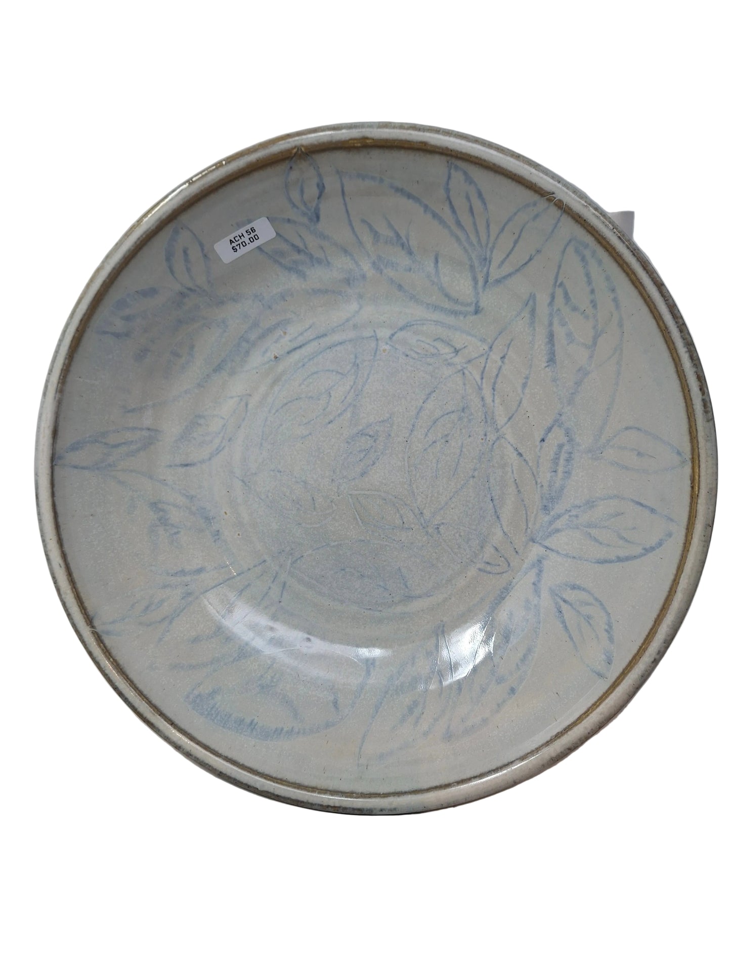 Serving Bowl with light blue leaf motif