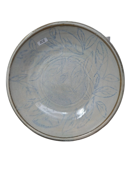 Serving Bowl with light blue leaf motif
