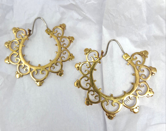 Earrings - bronze 9 point
