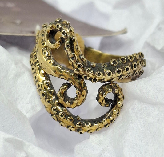 Ring - bronze octopus tentacles