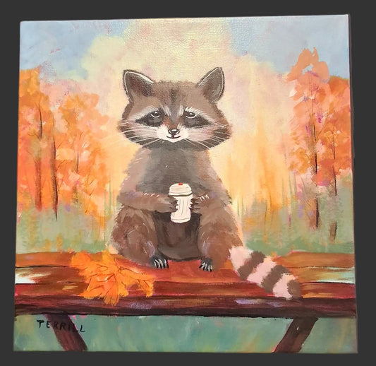 "Rocky Vanilla Latte" acrylic on Canvas 12" x12"