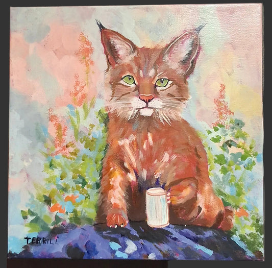 "Little Honey Latte" acrylic on canvas 12" x 12"