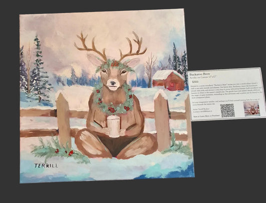 "Buckaroo Brew" acrylic on canvas 12" x 12"