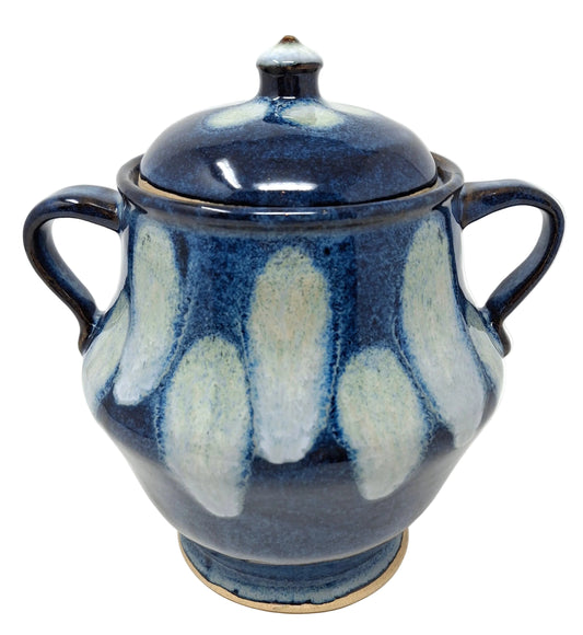 Lidded urn - blue
