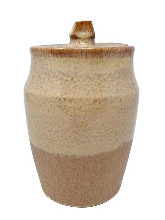 Cream and Gold lidded jar