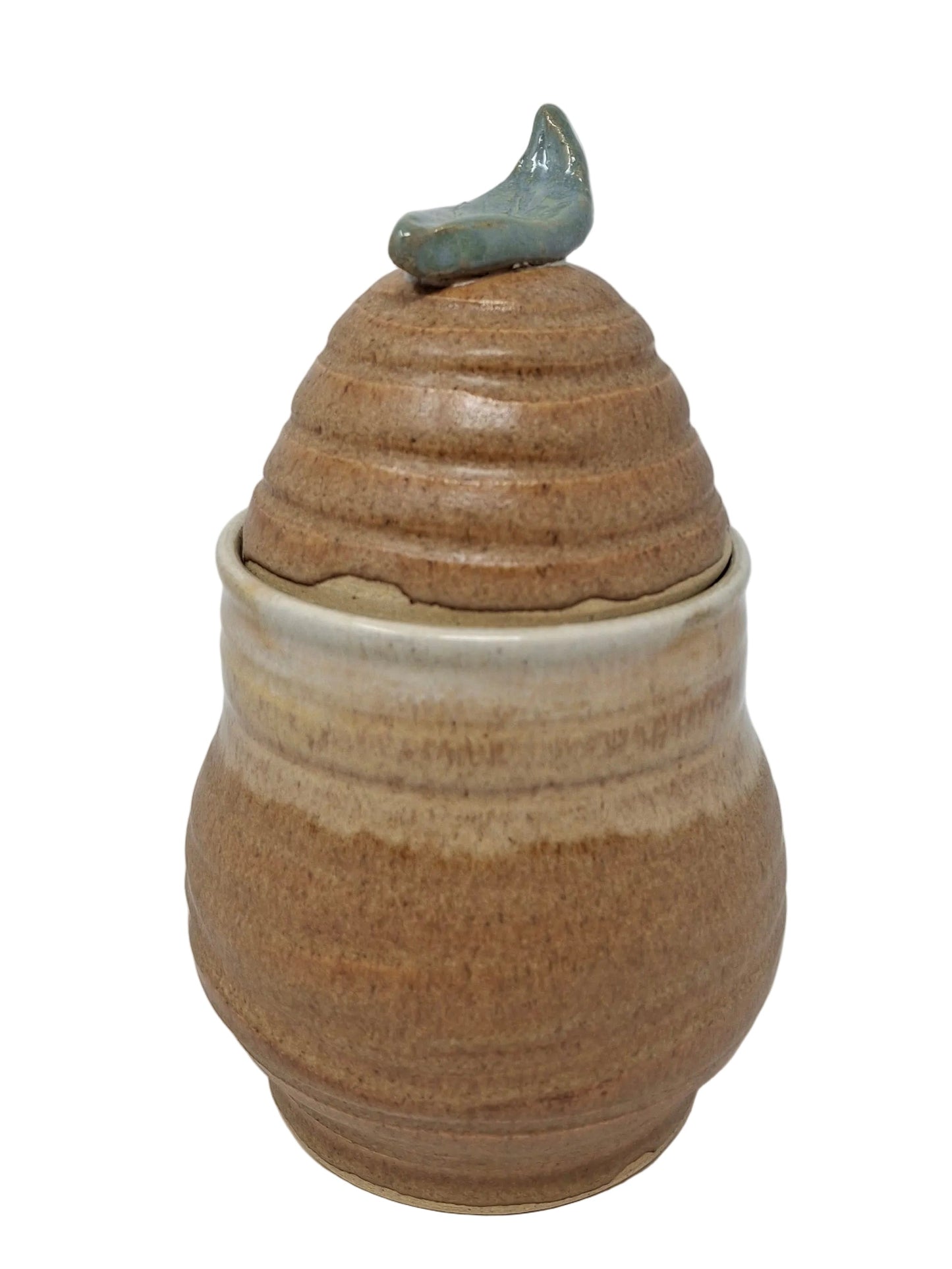 Lidded Jar with leaf