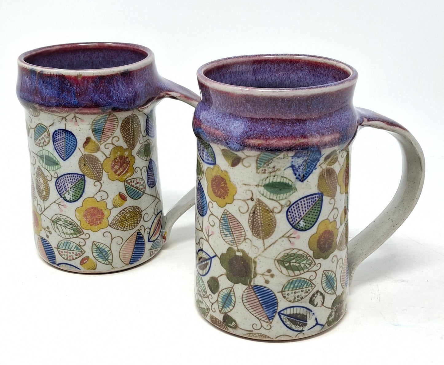 Purple and leaf decal coffee mug
