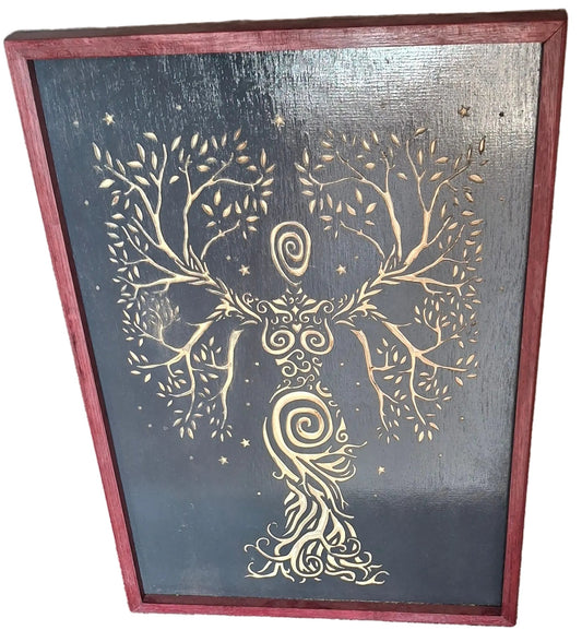 Tree Godess - with purple heart frame