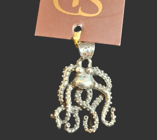 Silver octopus pendant