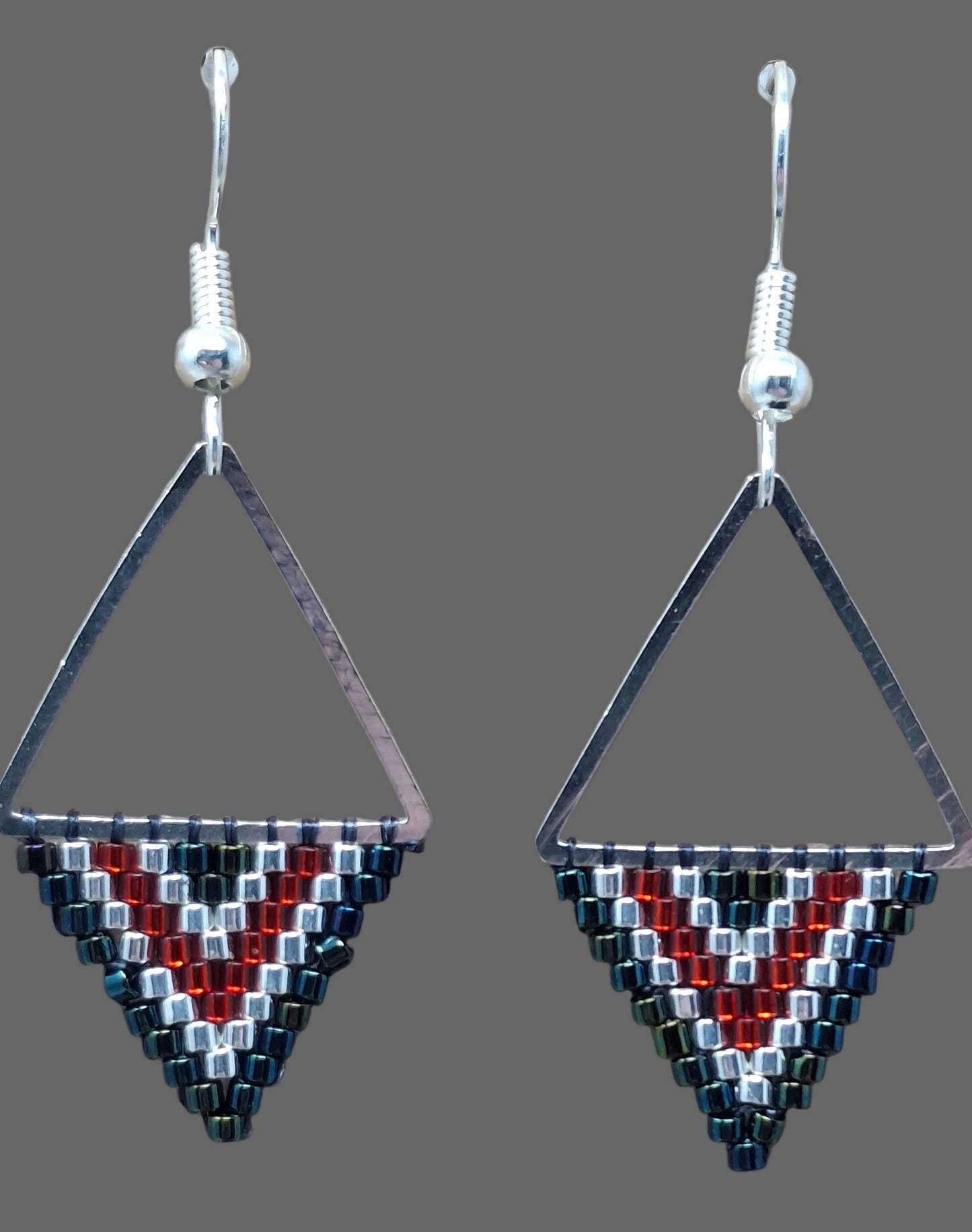 Earrings - Beaded Triangle