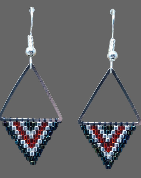 Earrings - Beaded Triangle