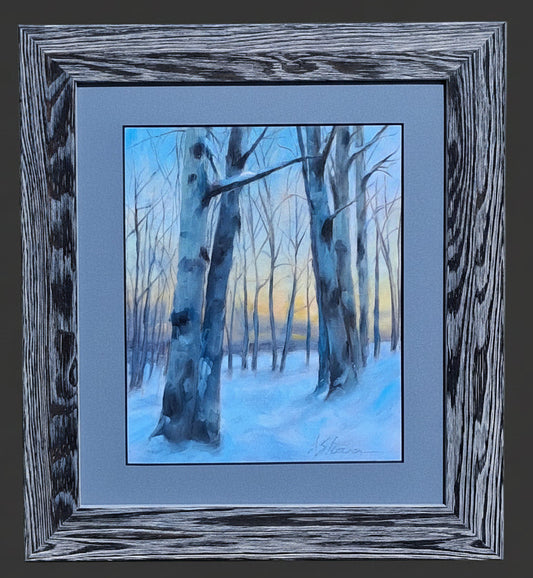 Sleeping Birch - oil painting on linen panel