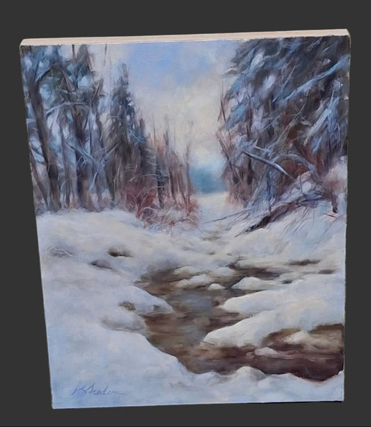 Spring Thaw - Oil painting on cradled birch panel