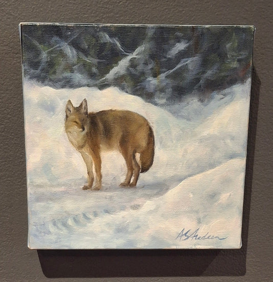 Checking out the trail - oil painting on wrapped canvas