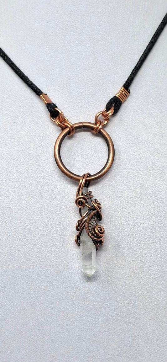Copper with Crystal point - necklace
