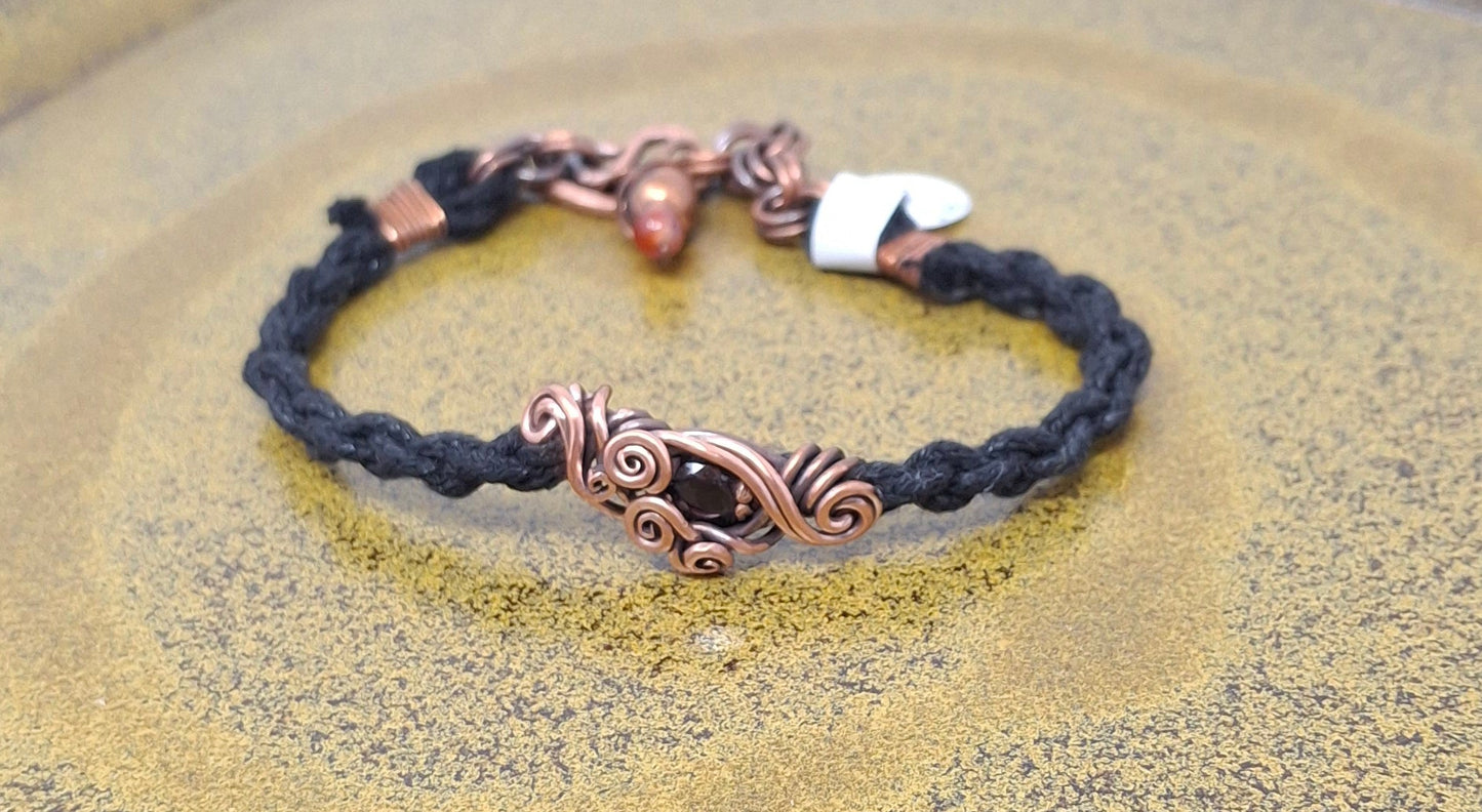Copper Bracelet with Amethyst