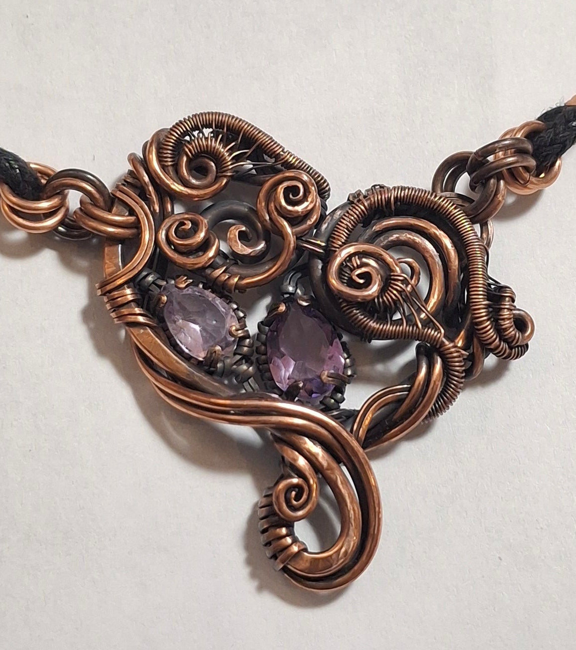 Copper Heart with Amethyst