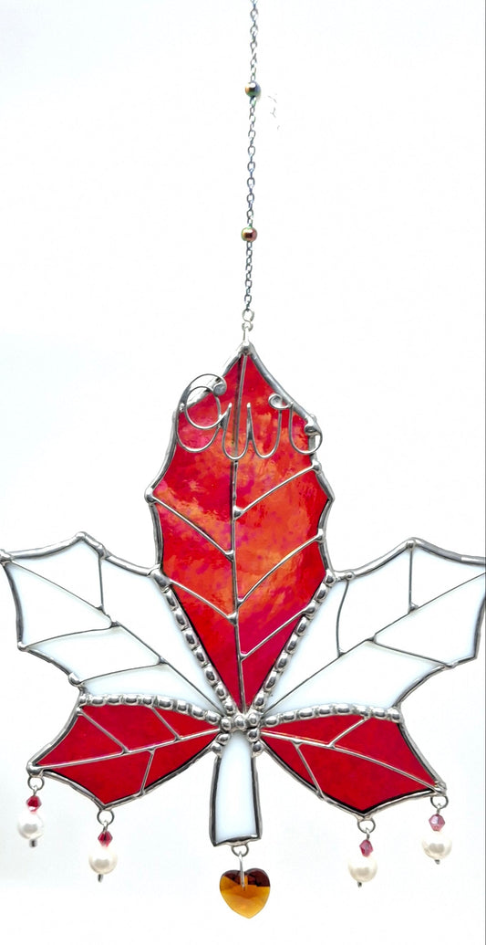 Maple Leaf - Red & White 5"