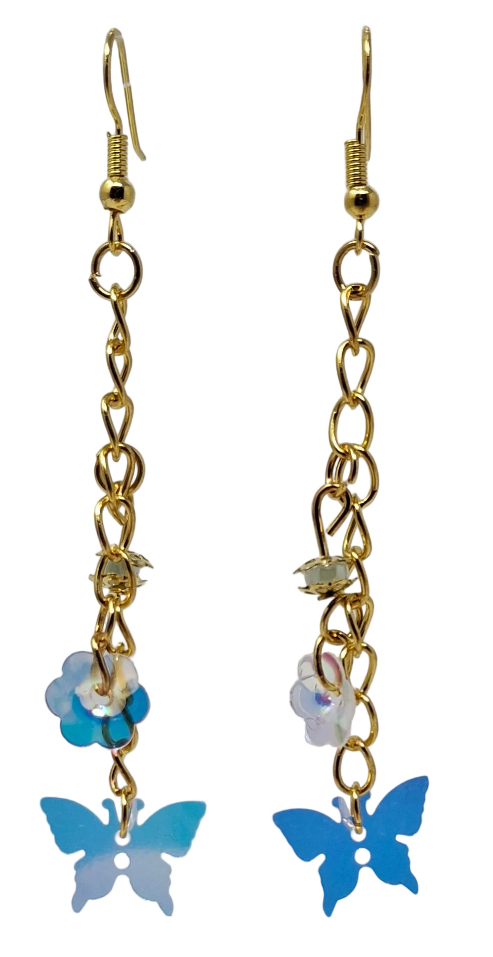 Earrings - Dangle with butterfly and flower