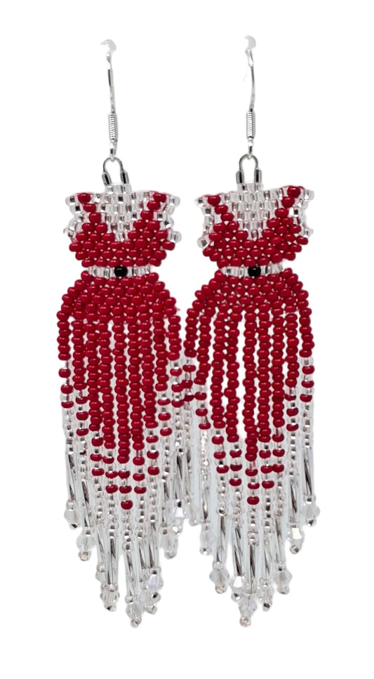 Red Dress Beaded Earrings