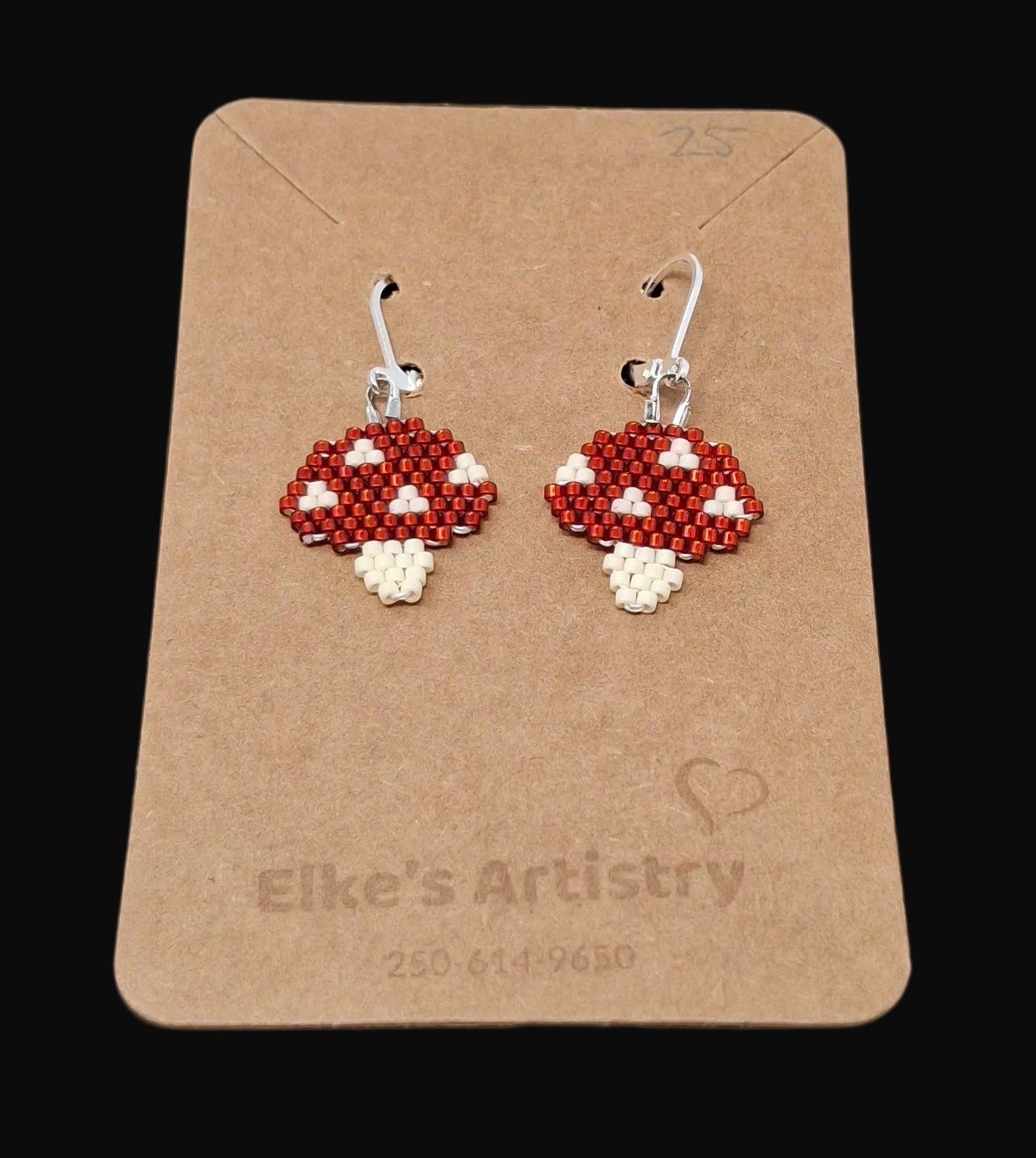 Mushroom Beaded Earrings