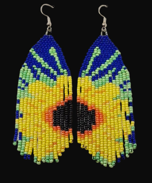 Sunflower Beaded Earrings